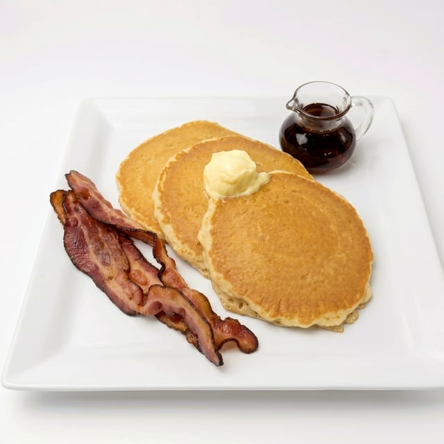 3 Silver Dollar Pancakes & Choice of Meat.
